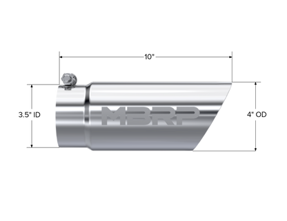 MBRP Universal Tip 3in O.D. Dual Wall Angled 4 inlet 10 length T5110 Photo - Close Up
