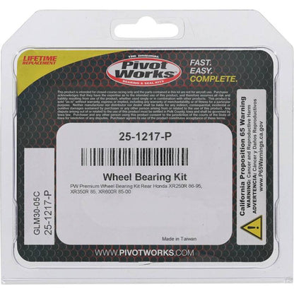 Pivot Works Honda Wheel Bearing Kit Premium Bearings 25-1217-P 25-1217-P Photo - Primary