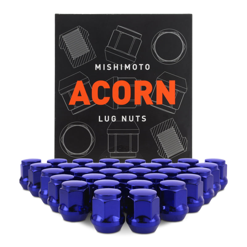 Mishimoto Steel Acorn Lug Nuts M14 x 1.5 - 32pc Set - Blue MMLG-AC1415-32BL MMLG-AC1415-32BL Photo - Primary