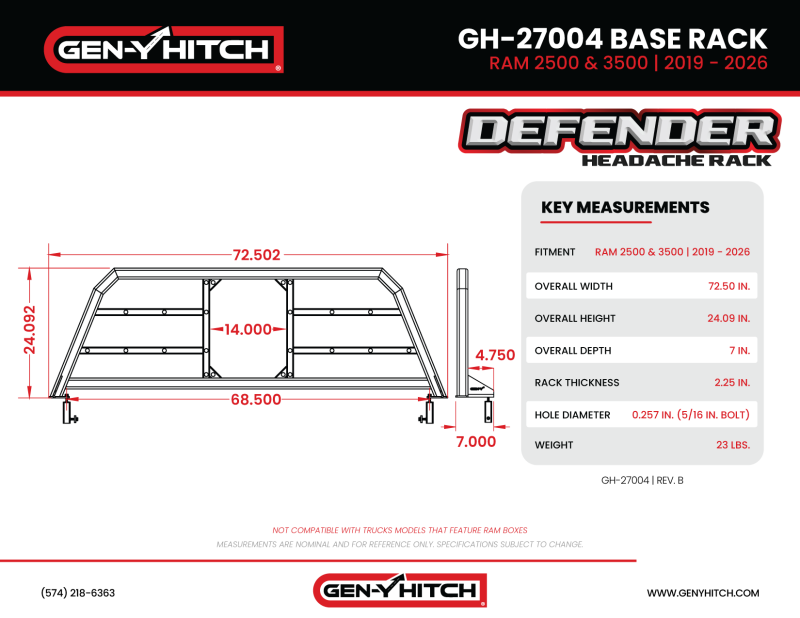 GEN-Y Hitch GEN Defender Headache Rack Exterior Styling Exterior Trim main image