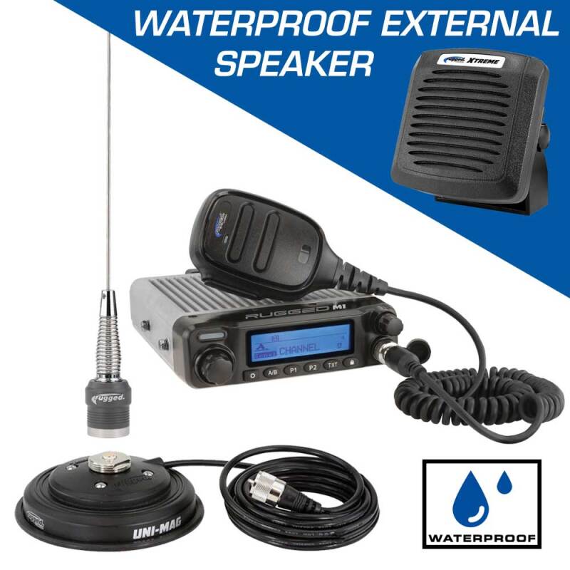 Rugged Radios Radio M1 RACE SERIES - Hi-Power Waterproof Bus Band Mobile Radio Kit w/ Ext Speaker RK-M1-V-SPK RK-M1-V-SPK Photo - Primary