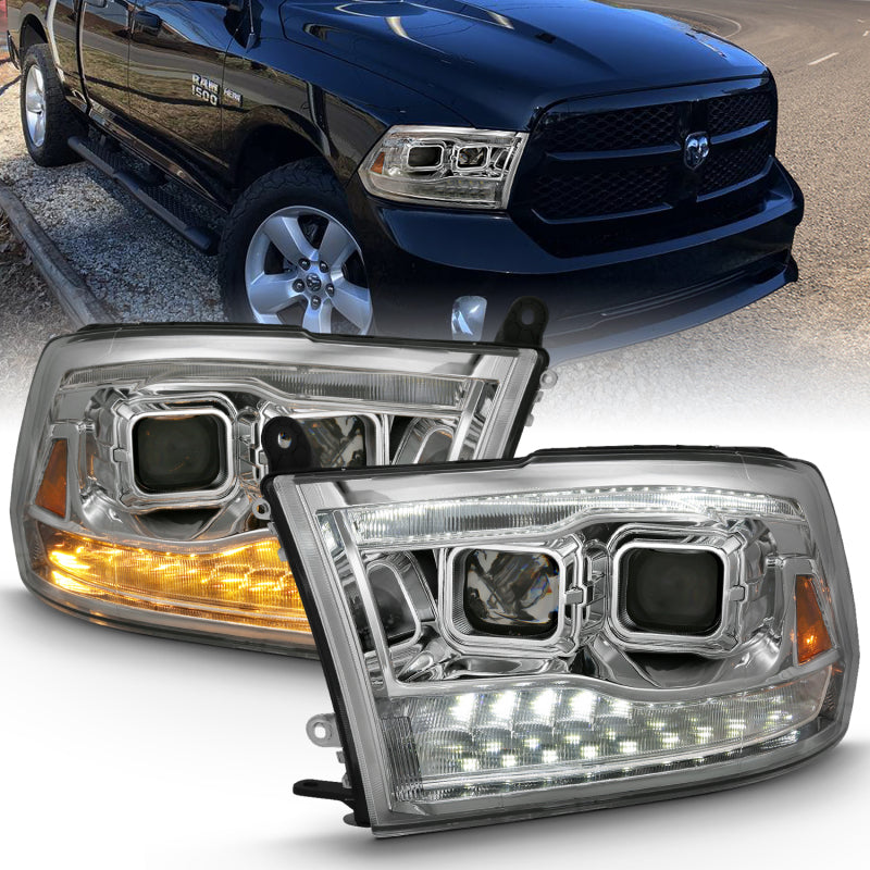 ANZO 2009-2018 Dodge Ram 1500 Projector H.L. Switchback Chrome Amber 111442 111442 Photo - Primary