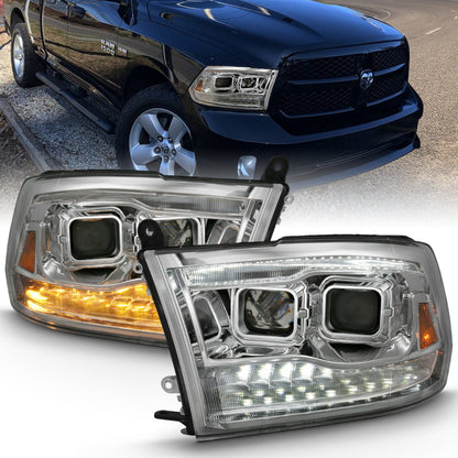ANZO 2009-2018 Dodge Ram 1500 Projector H.L. Switchback Chrome Amber 111442 111442 Photo - Primary