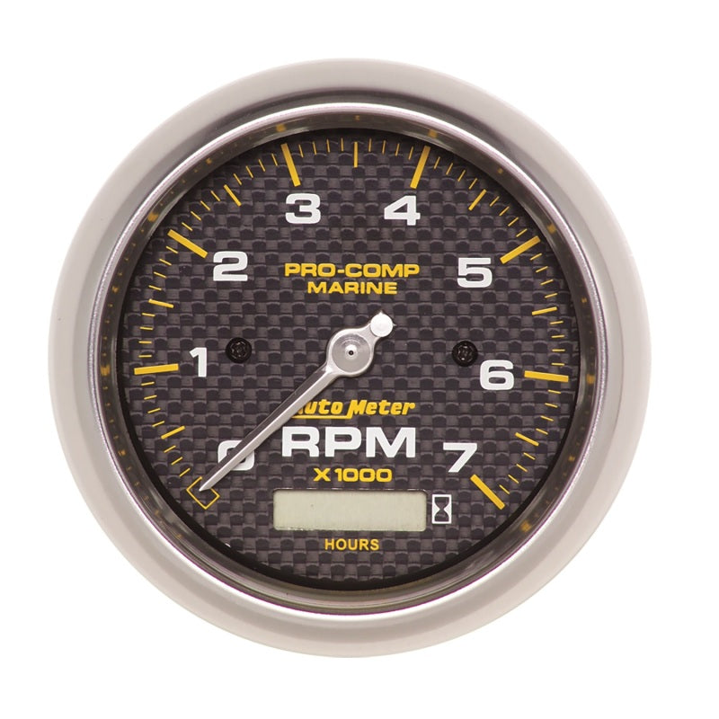 Autometer Gauge,Tachometer,3 3/8",7k RPM,w/ Hourmeter,Marine Carbon Fiber 200890-40 User 1