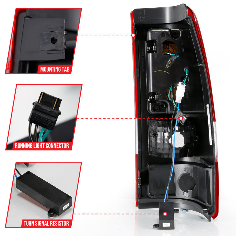 ANZO 1999-2002 Chevy Silverado 1500 LED Taillights Plank Style Chrome With Red/Clear Lens 311332 311332 User 4