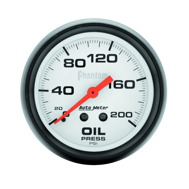 Autometer Gauge, Oil Pressure, 2 5/8", 200psi, Mechanical, Phantom 5822 Photo - Primary