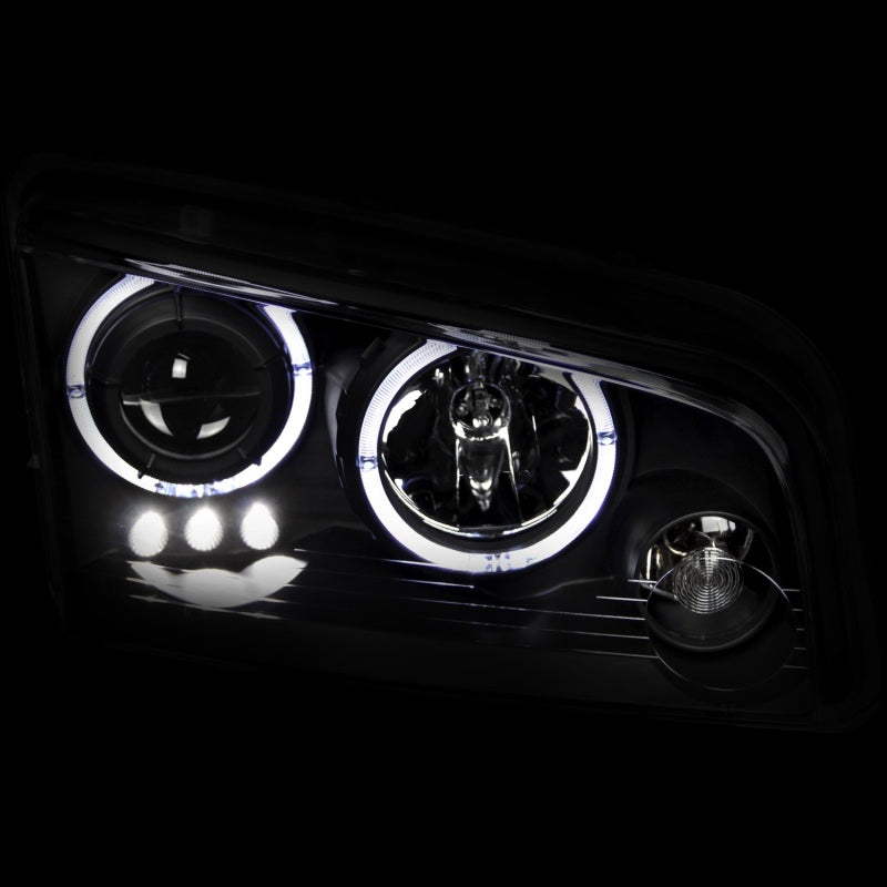 Anzo 2006-2010 Dodge Charger Projector Headlights w/ Halo Black 121381 Photo - Mounted