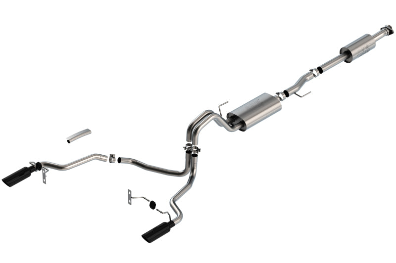 Borla F-150 2021 3.3L CC SB EC STB XL/XLT/Lariat/KR/Plnm/LTD 3/2.25 SRE Cat-Back ATAK Black CHR Tips 140879BC 140879BC Photo - Primary