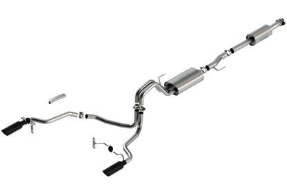 Borla F-150 2021 3.3L CC SB EC STB XL/XLT/Lariat/KR/Plnm/LTD 3/2.25 SRE Cat-Back ATAK Black CHR Tips 140879BC 140879BC Photo - Primary