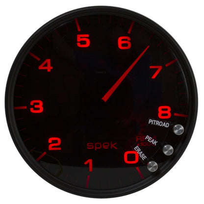 Autometer Spek-Pro Gauge Tachometer 5in 8K Rpm W/Shift Light & Peak Mem Black/Smoke/Black P23852 P23852 User 3