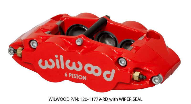Wilwood Caliper-FNSL6R-LH - Red, 1.62/1.12/1.12" Pistons, 1.25" 120-11779-RD Photo - Primary
