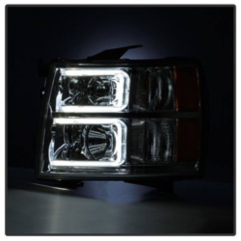 SPYDER Xtune Chevy Silverado 1500/2500/3500 07-13 Halo Projector Headlights Chrome PRO-JH-CS07-LED-C 9027802 9027802 Photo - Unmounted