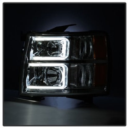 SPYDER Xtune Chevy Silverado 1500/2500/3500 07-13 Halo Projector Headlights Chrome PRO-JH-CS07-LED-C 9027802 9027802 Photo - Unmounted