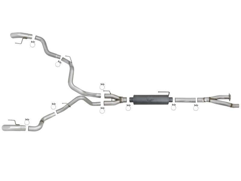 aFe MACH Force-Xp Cat-Back Exhaust System w/ Dual Hi-Tuck Polished Tips 49-33095-P Photo - Unmounted