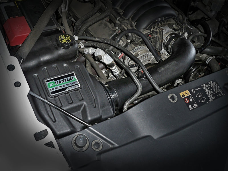 aFe Quantum Cold Air Intake System w/ Pro Dry S Media 14-19 GM Silverado / Sierra 1500 V8-5.3/6.2L 53-10030D 53-10030D Photo - Mounted