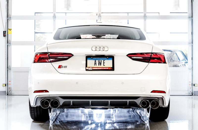AWE Tuning Audi B9 S4 Track Edition Exhaust - Non-Resonated (Silver 102mm Tips) 3010-42054 3010-42054 Photo - Mounted