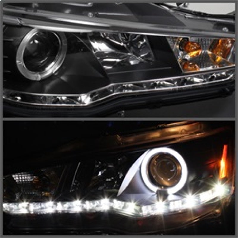 Spyder Mitsubishi Lancer/EVO-10 08-14 Projector Xenon/HID- LED Halo DRL Blk PRO-YD-ML08-HID-DRL-BK 5042231 5042231 Photo - Mounted