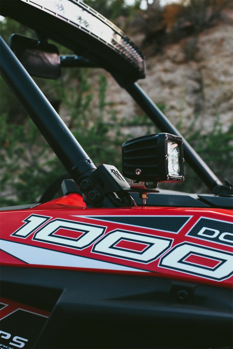 Rigid Industries RIGID 2014-2020 Polaris XP1000 A-Pillar Mount Kit, fits D-Series or Radiance Pod 46526 46526 Photo - Mounted