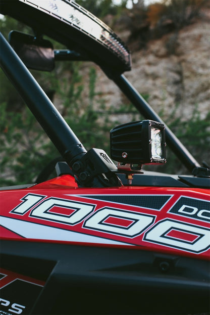 Rigid Industries RIGID 2014-2020 Polaris XP1000 A-Pillar Mount Kit, fits D-Series or Radiance Pod 46526 46526 Photo - Mounted