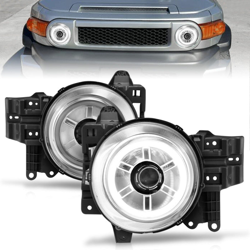 Anzo 2007-2013 Toyota Fj Cruiser Projector Headlights w/ Halo Chrome 111115 Photo - lifestyle view
