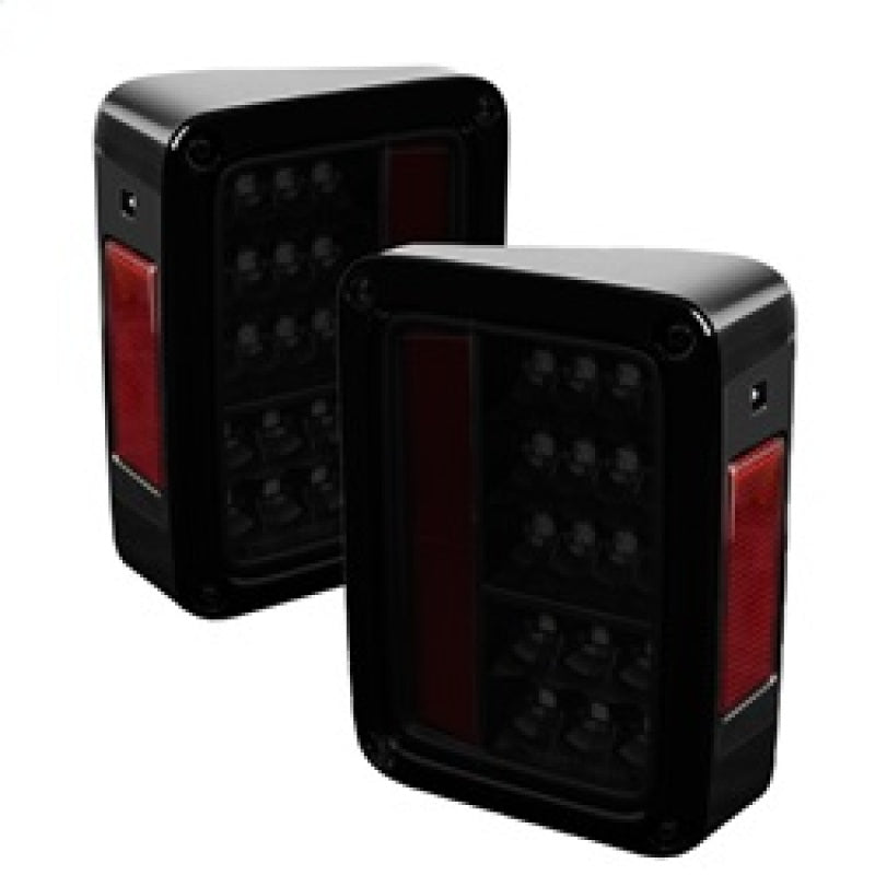 Spyder Jeep Wrangler 07-15 LED Tail Lights Black Smoke ALT-YD-JWA07-LED-BSM 5079978 5079978 Photo - Primary