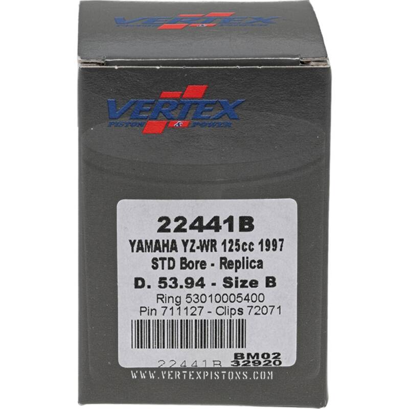 Vertex Pistons Vertex Piston 1997 Yamaha YZ 125 125cc Cast Replica Piston Kit 22441B 22441B Photo - Primary