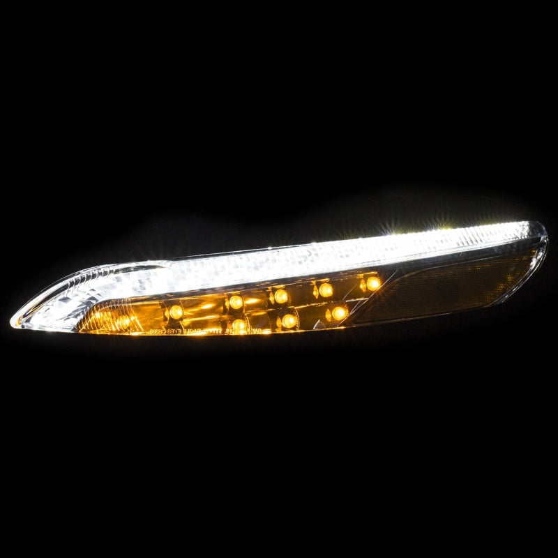 Anzo 2014-2016 Jeep Cherokee LED Parking Lights Chrome w/ Amber Reflector 511081 Photo - Unmounted