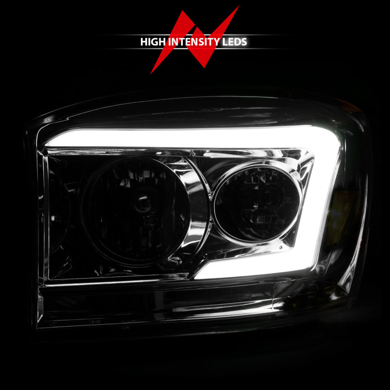 Anzo 06-09 Dodge RAM 1500/2500/3500 Headlights Chrome Housing/Clear Lens (w/ Light Bars) 111525 111525 Photo - Unmounted
