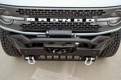 DV8 Offroad 2021+ Ford Bronco Modular Front Bumper Winch Capable w/ Auxiliary Light Mounts FBBR-02 FBBR-02 Photo - Mounted
