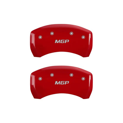 MGP Rear set 2 Caliper Covers Engraved Rear MGP Red finish silver ch 10010RMGPRD 10010RMGPRD Photo - Primary