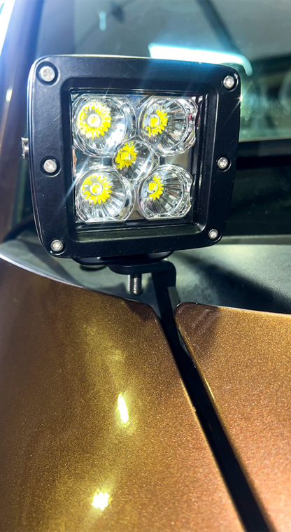 Fishbone Offroad 04-14 Ford F150 / 10-14 Raptor Hood Light Bracket - Black FB21398 FB21398 Photo - lifestyle view