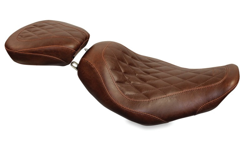 Mustang Motorcycle Mustang 97-07 Harley Rd King,06-07 Str Glide,00-05 Eagle Tripper Solo Seat Diamond Stitch - Brown 76733 76733 Photo - Primary