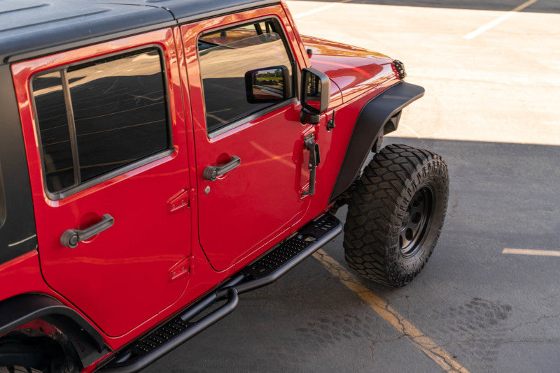 DV8 Offroad 07-18 Jeep Wrangler JK (4 Door Only) OE Plus Side Steps SRJK-08 SRJK-08 Photo - Unmounted