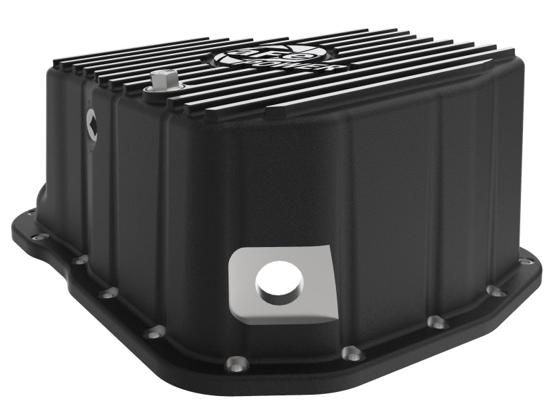 aFe 011-16 GM Diesel Trucks V8-6.6L LML Engine Oil Pan Black POWER Pro Series w/ Machined Fins 46-71080B 46-71080B Photo - Unmounted
