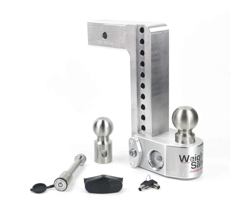 Weigh Safe 10in Drop Hitch w/Built-in Scale & 2.5in Shank (10K/18.5K GTWR) w/WS05 - Aluminum WS10-2.5-KA