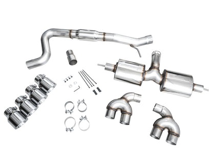 AWE Tuning AWE MK8 Volkswagen Golf R 3in Touring Edition Quad Exhaust - Chrome Silver Tips 3015-42658 3015-42658 Photo - out of package