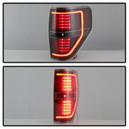 SPYDER xTune 09-14 Ford F-150 Light Bar LED Tail Lights - Black (ALT-JH-FF15009-LBLED-BK) 9042188 9042188 Photo - Unmounted