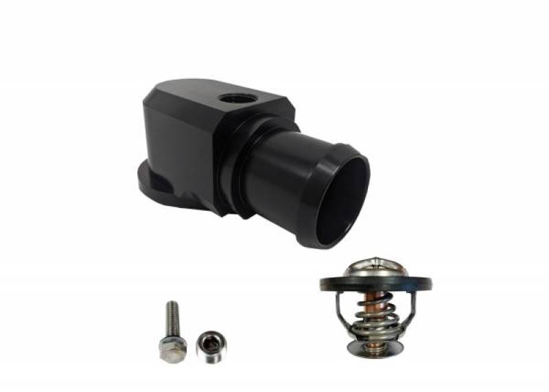 Granatelli Motor Sports Granatelli 18-19 Jeep Trackhawk Billet Thermostat Housing w/160 Deg Thermostat - Black 430160B