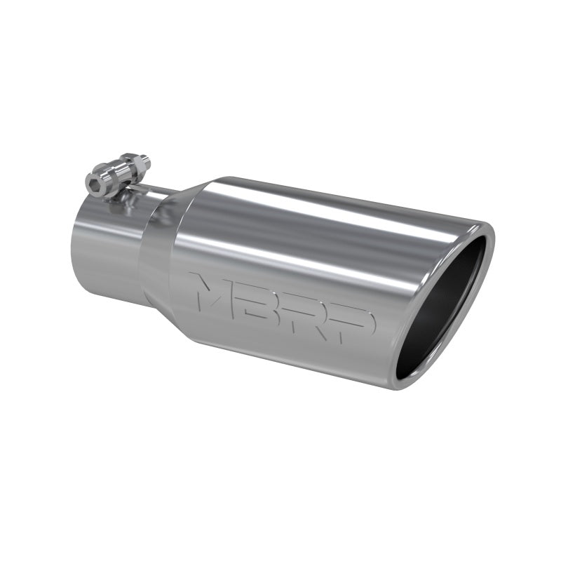 MBRP Universal Tip 4in OD 2.75in Inlet 10in Length Angled Rolled End T5157 Photo - Primary