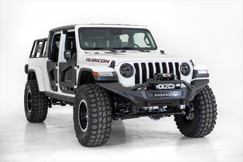 Addictive Desert Designs 2020 Jeep Gladiator JT Stealth Fighter Front Bump w/ Top Hoop & Winch Mount F961692080103 F961692080103 Photo - Mounted