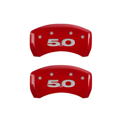 MGP Rear set 2 Caliper Covers Engraved Rear 50 Red finish silver ch 10010RM50RD 10010RM50RD Photo - Primary