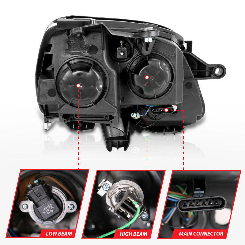 ANZO 2007-2008 Gmc Acadia Crystal Headlight Chrome Amber(OE) 111476 111476 Photo - Unmounted