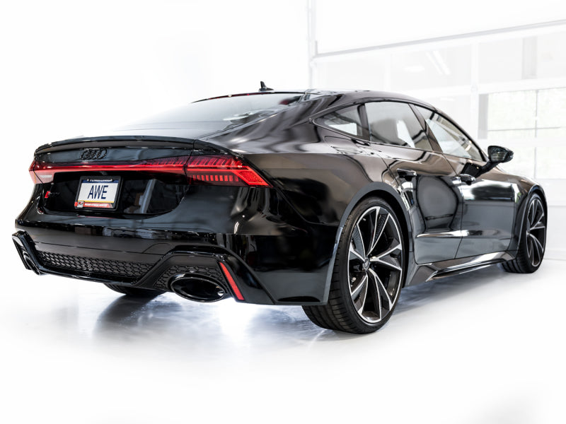 AWE Tuning 21-23 Audi C8 RS6/RS7 SwitchPath Cat-back Exhaust - Diamond Black Tips 3025-33776 3025-33776 Photo - Mounted