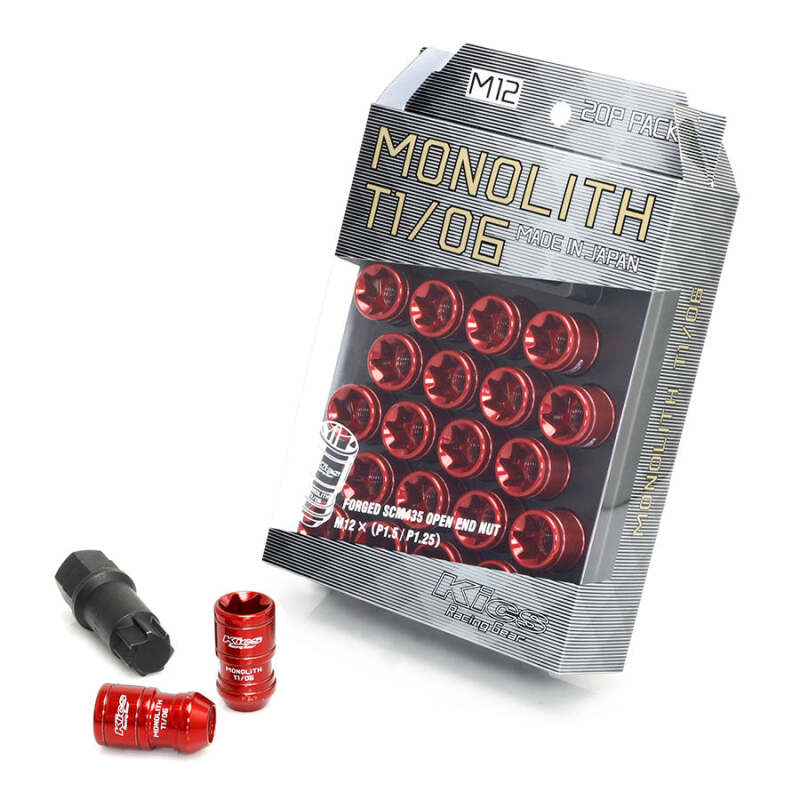 Project Kics 12x1.50 Monolith T1/06 Lug Nut Set - Red (20 Pcs) WMN01R WMN01R User 1