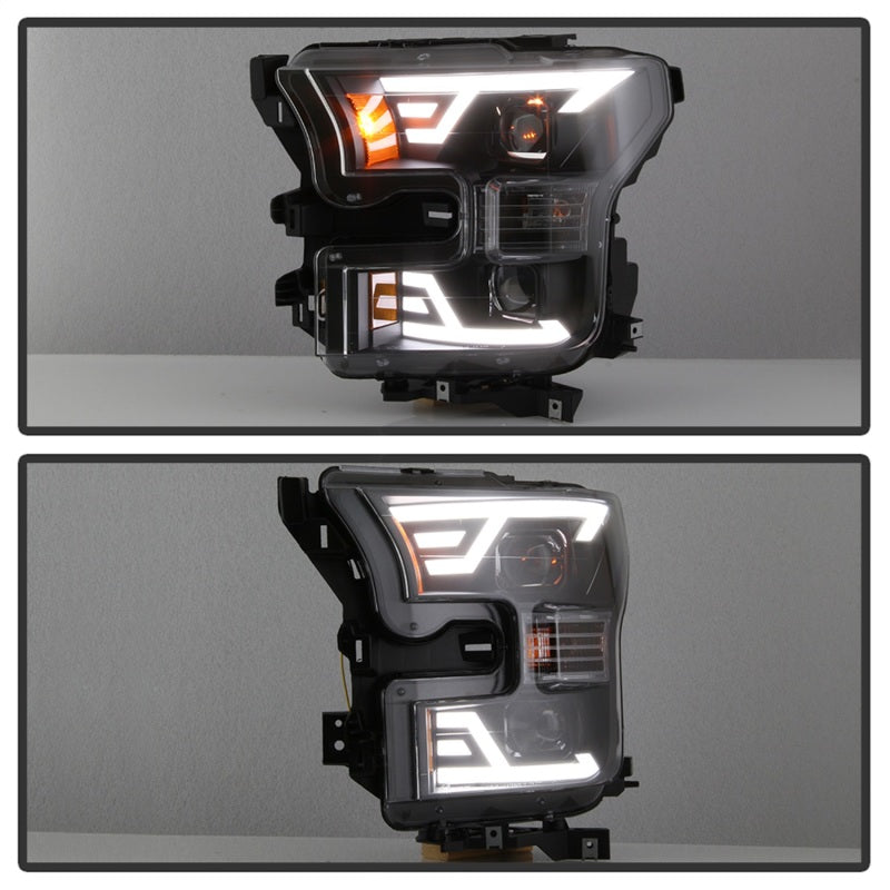 SPYDER xTune 15-17 Ford F-150 DRL LED Light Bar Projector Headlights - Black (PRO-JH-FF15015-LB-BK) 9042935 9042935 Photo - Unmounted