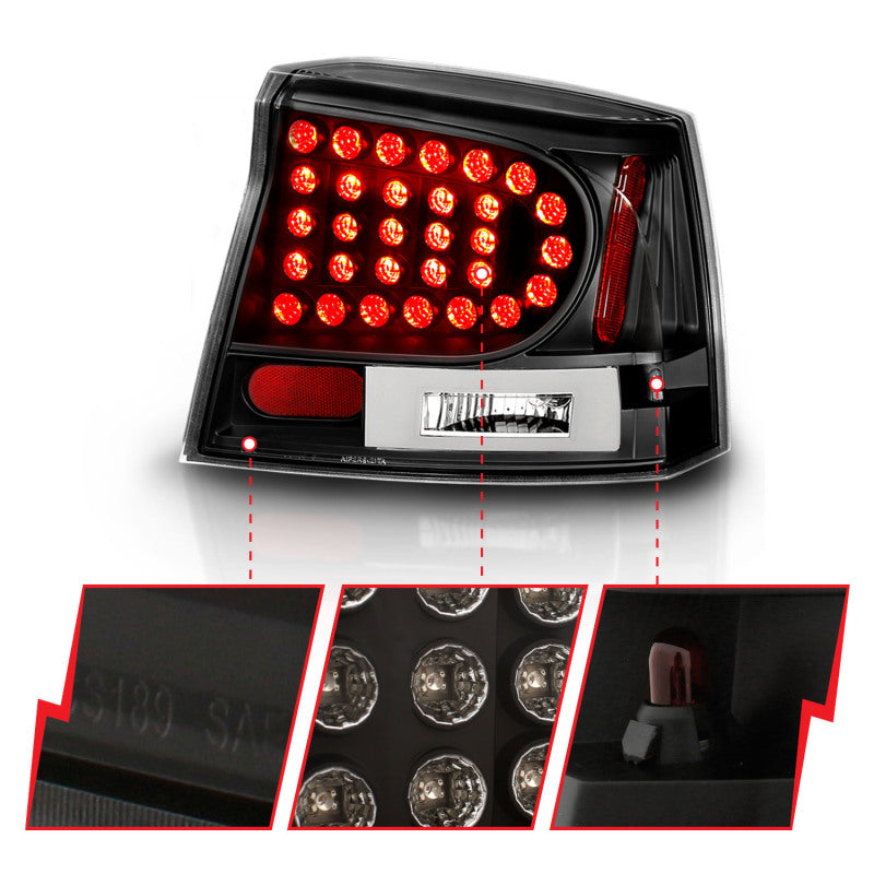 Anzo 2006-2008 Dodge Charger LED Taillights Black 321014 Photo - Close Up