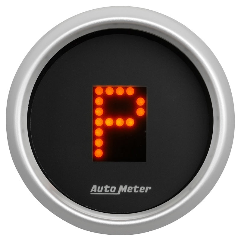 Autometer Gauge, Gear Pos, 2 1/16", incl indicators, Black Dial, Red LED, Silver 3359 User 2