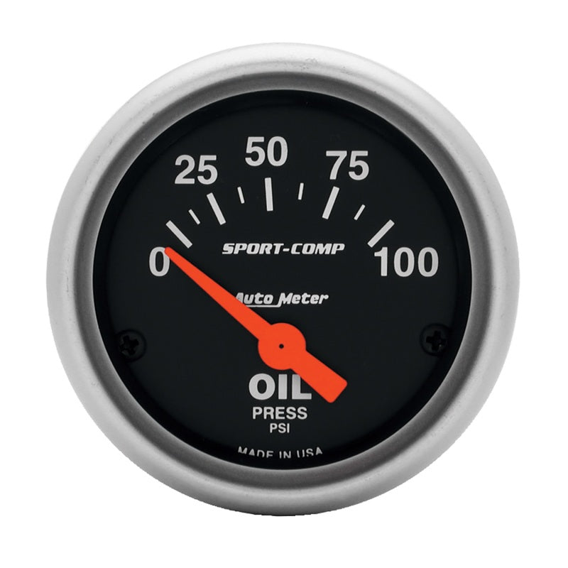 Autometer t Comp 3327 2" Oil Press 0-100 PSI Gauge 3327 Photo - Primary