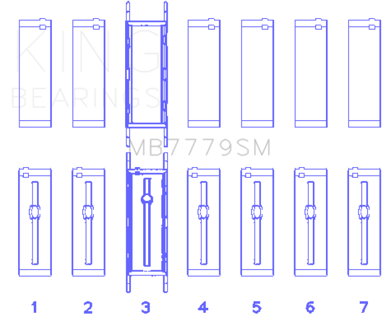 King Engine Bearings King BMW B58B30A (Size 0.50 Oversized) Main Bearing Set MB7779SM0.5 MB7779SM0.5 Photo - Primary