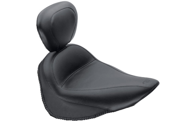 Mustang Motorcycle Mustang 84-06 Harley Standard Rear Tire Standard Touring Solo Seat w/Driver Backrest - Black 79716 79716 Photo - Primary